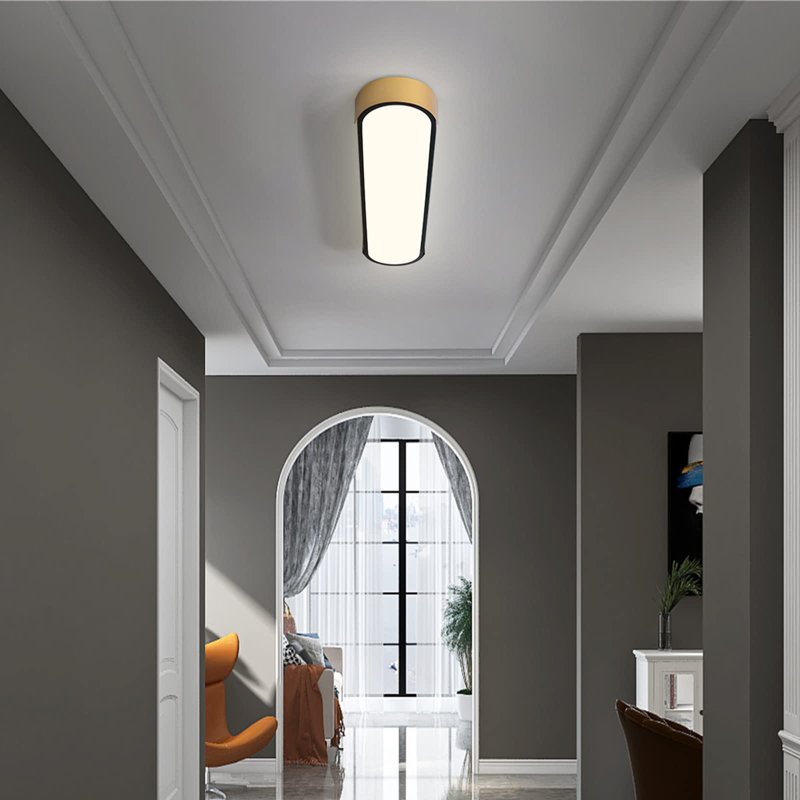 Cherron 1-Light 70cm LED Flush Mount, Black/Gold
