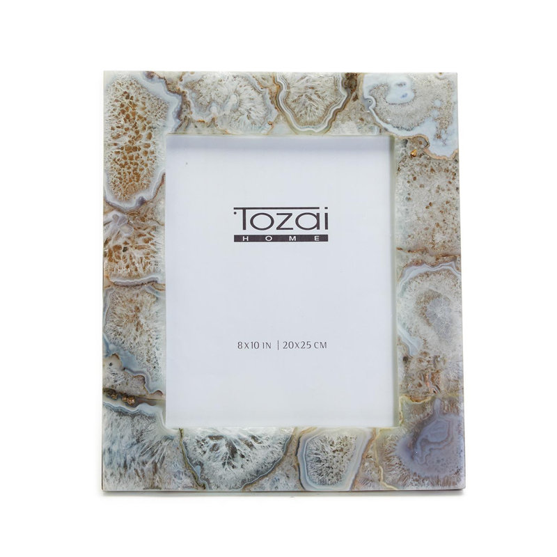White Quartz MDF/Genuine Natural Agate/Glass Picture Frame