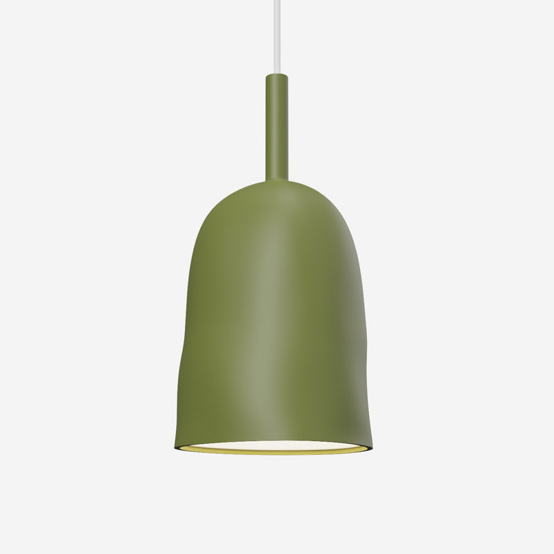 Vessel Pendant Light, 18" H x 14.5" W x 9" D, White, Olive