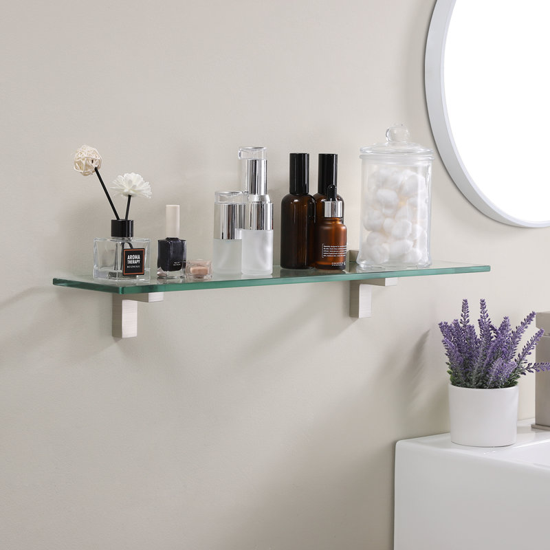 Eunson Floating Shelf, Nickel, 3.5" H x 23.6" W x 5.1" D