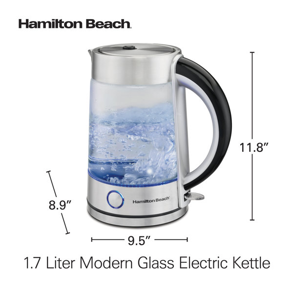 Hamilton Beach 7-Cup Black Glass Kettle Electric