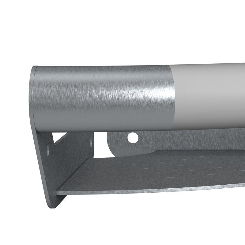 Ergo CornerBar Ergonomic Soft Grip 32mm Diameter ADA Compliant 300 lb Weight Capacity with Shelf, Brushed Nickel