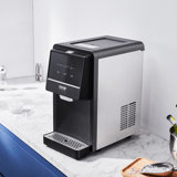 Machine à glaçons Nugget, 62 lb en 24 heures, machine à glaçons de nettoyage automatique de comptoir avec pelle et panier