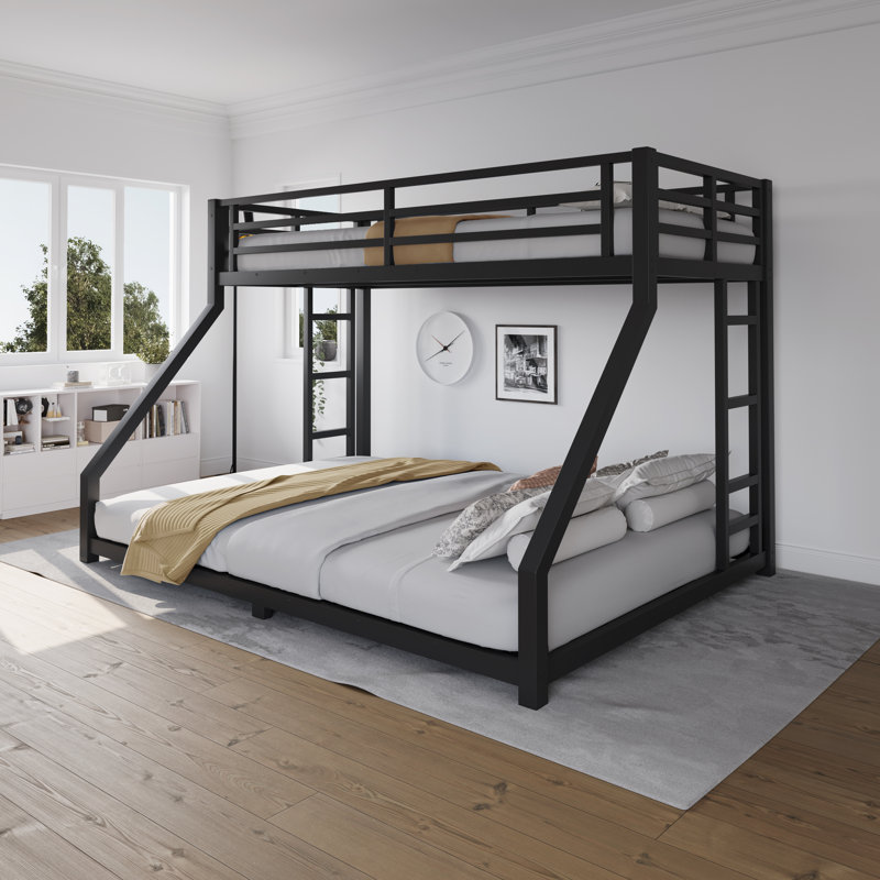 Metal Bunk Bed, Full XL Over Queen