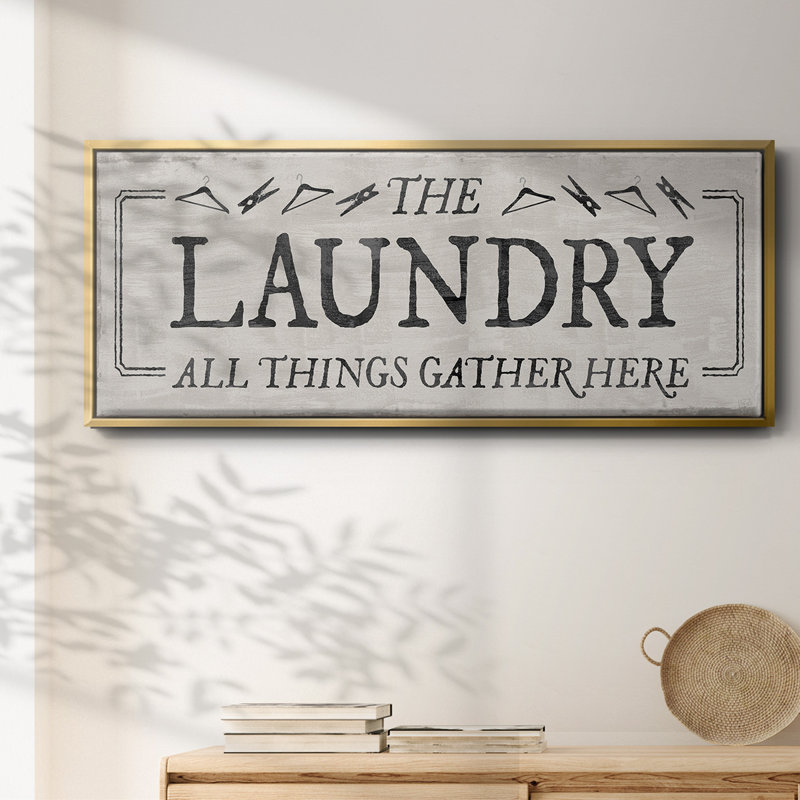 Laundry Gathers- Framed Canvas, 20" H x 50" W