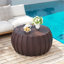 Table basse rectangulaire avec surface résistante à l'eau, faux béton brun chaud, 35,43 pouces de large, pour le salon ou le patio