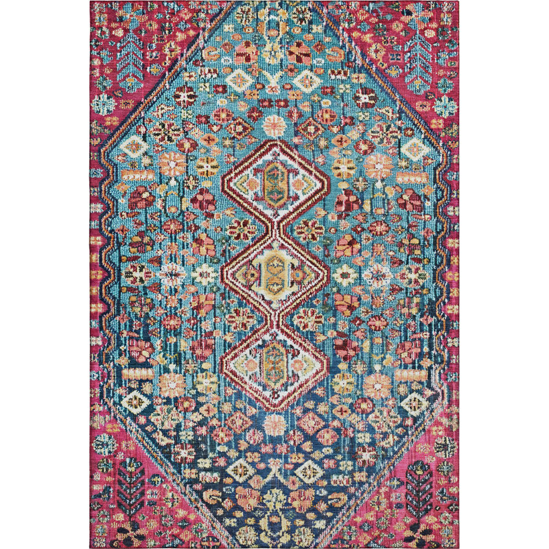 Premium Machine Washable Ashington AMF1834 Aztec Rug, Rectangle 5' x 7'6"