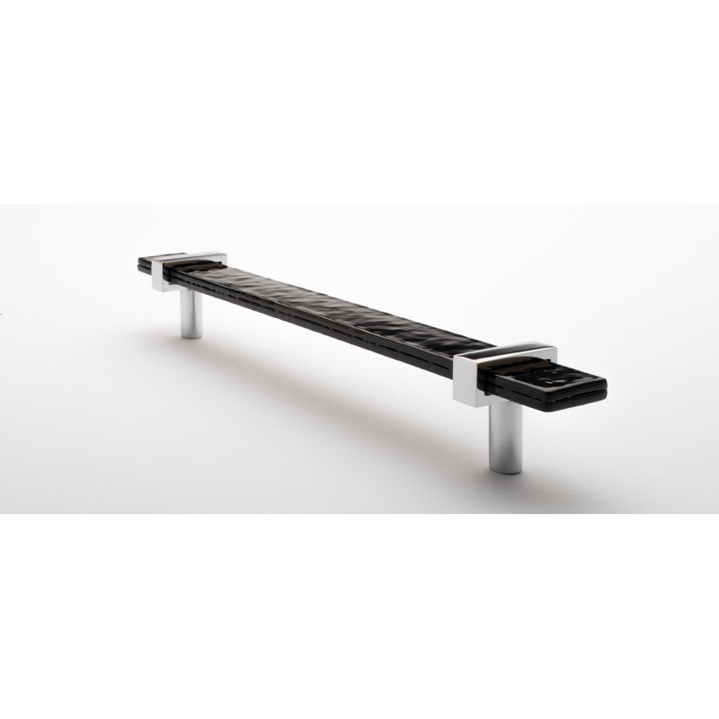 Adjustable 9" Length Bar Pull, Satin Brass/Black, 9"