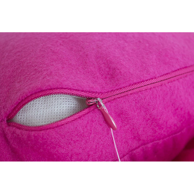 Outdoor Reversible Throw Pillow, Pink, Polyester/Polyfill