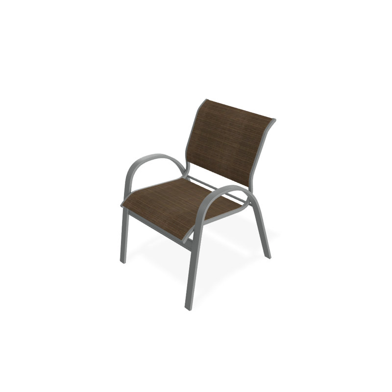 Aruba 1 Outdoor Dining Armchair, Textured Graphite, Bark Performance