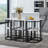 TOPMAX Modern 7-Piece Dining Table Set With Faux Marble Compact 55Inch Kitchen Table Set For 6-1316012647-1316012666