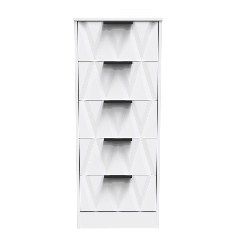 Las Vegas 45cm W Manufactured Wood Bedside Table, White Matt