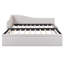 Lit de jour simple tapissier en L rembourré avec couchette escamotable, beige-648329141