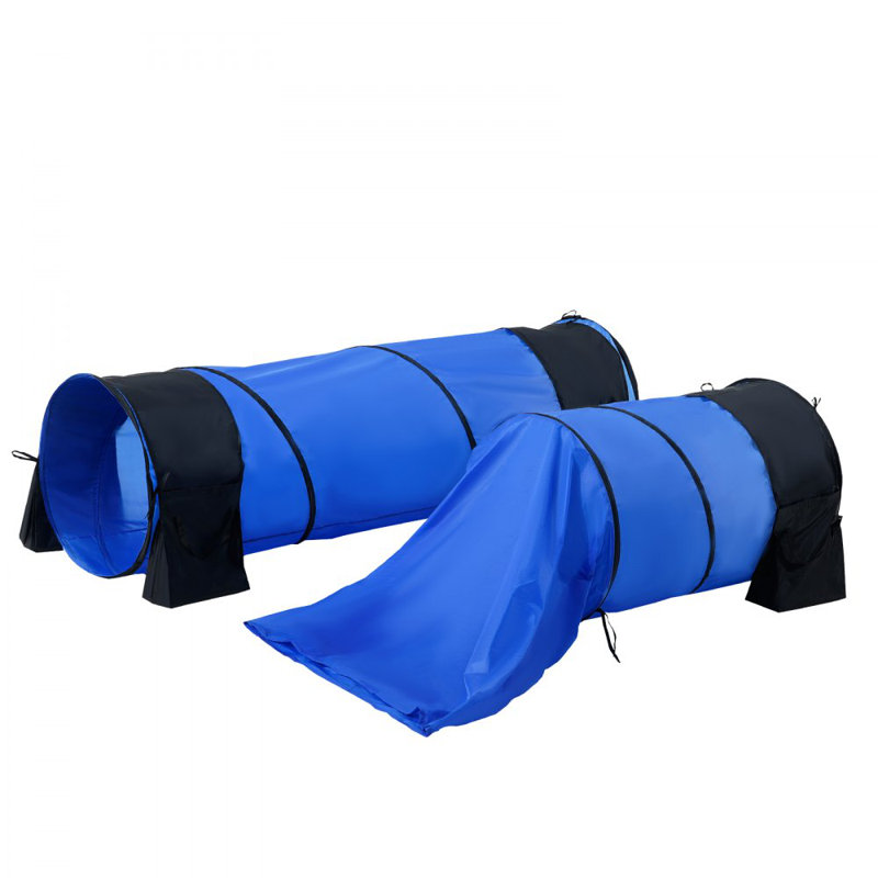 Ensemble de dressage pour chien 7 pièces avec haies et 2 tunnels