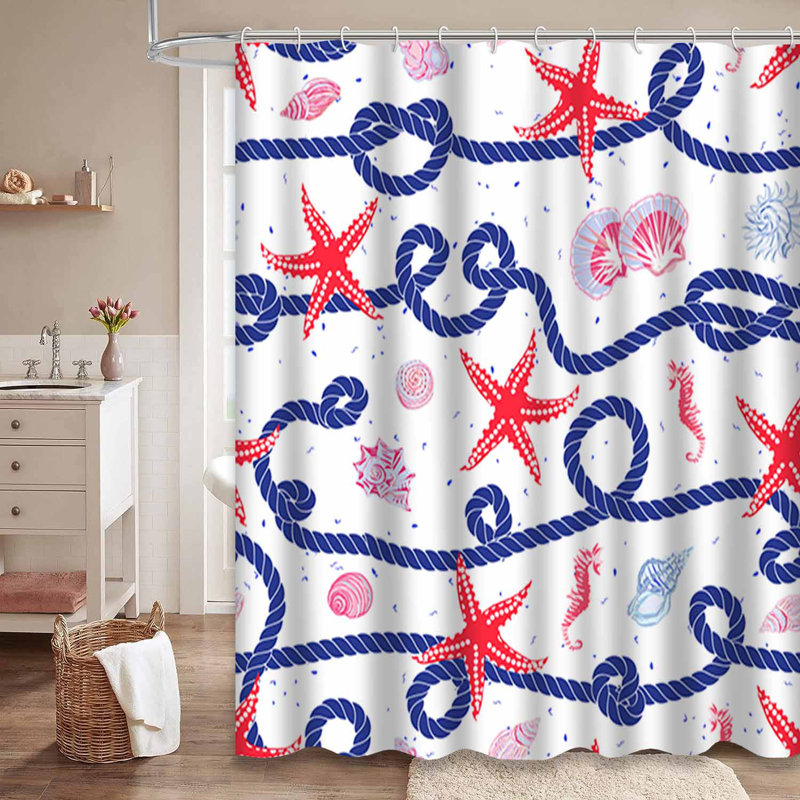 Rideau de douche blanc avec 12 crochets, L 72 po x l 84 po