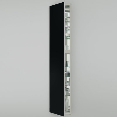 Armoire à pharmacie encastrée à 1 porte M Series avec 7 tablettes réglables et éclairage DEL
