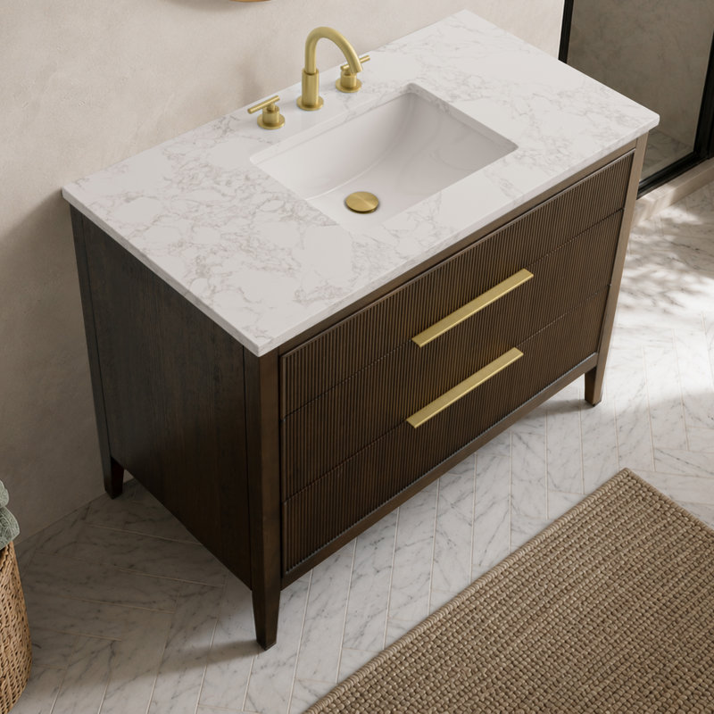 Emma 42" W Single Vanity, Chestnut Brown