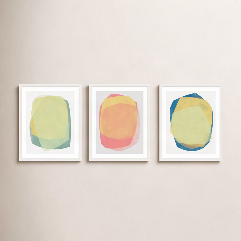 Eclipse 1-3 Painting by Jacques Pilon, 38" H x 90" W, White