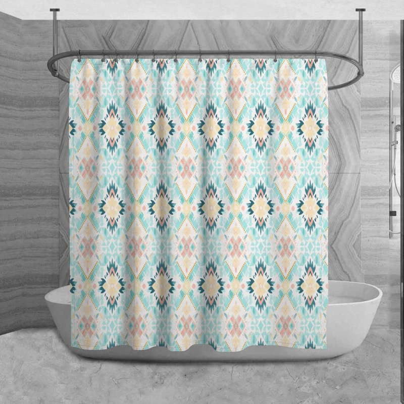 Teyonda Geometric Shower Curtain, H 84 po x l 70 po
