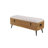 Linen Upholstered Bench with Cabinet