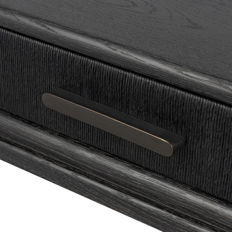 Rosenell Console Table-Natural Oak Veneer, Black Oak Veneer