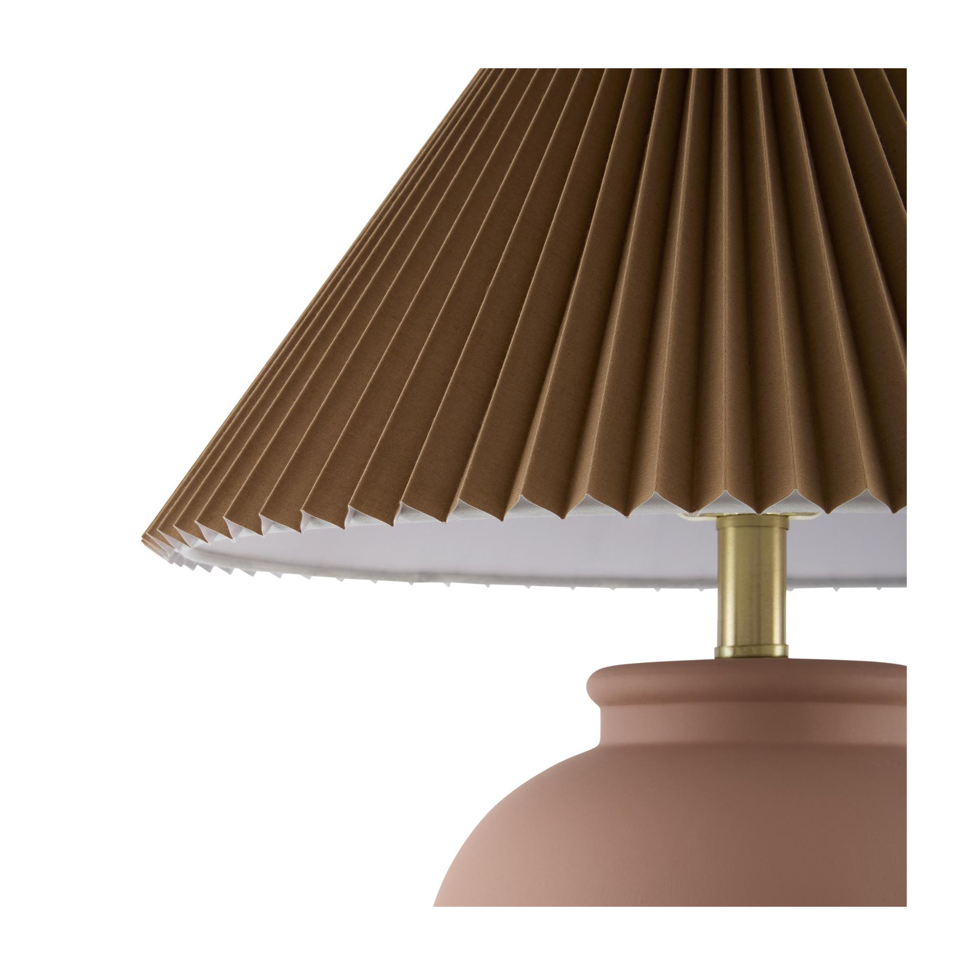 Chemise Ceramic Table Lamp, Terracotta, Brown Pleated