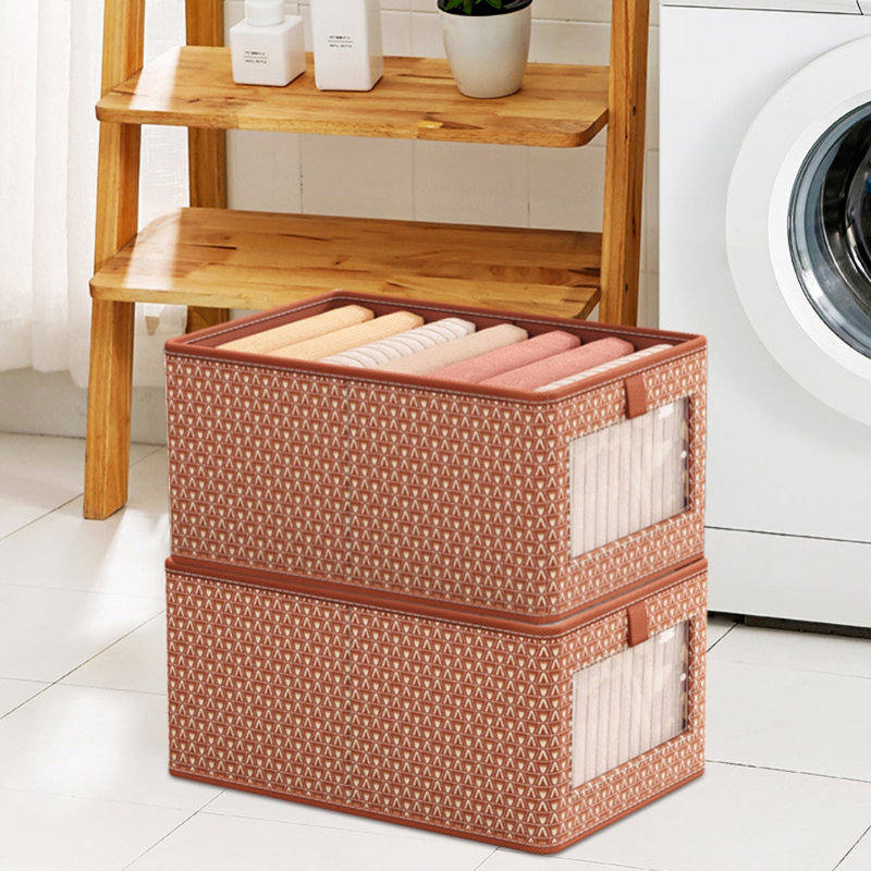 Ebern Designs Fabric Decorative Bin, Red
