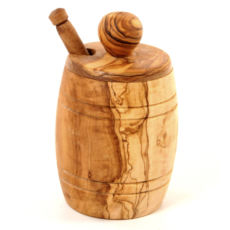 Pot de miel en bois olive 0,12 qt