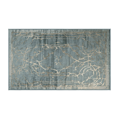Machine Washable Blue Area Rug