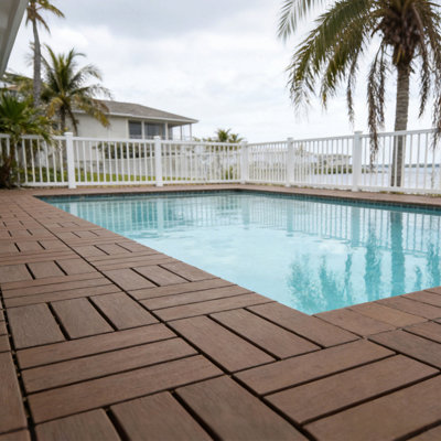 68-Pack 11.42"X11.42" Plastic Interlocking Deck Tiles - 61.60 Sq.Ft Outdoor Plastic Flooring Super Durable & Waterproof All-Weather Indoor/Outdoor Use Eco-Friendly Non-Toxic Material