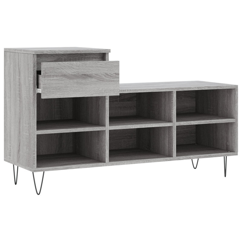 6 Pair Shoe Storage Cabinet, Grey Sonoma