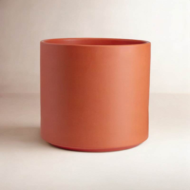 Keyes Ceramic Pot Planter, 12" H x 13" W x 13" D, Rust