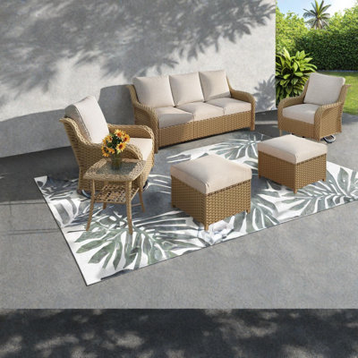 Morceaux de pièce en rotin moderne pour terrasse