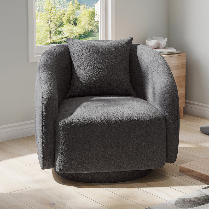 Fauteuil demi-tonneau pivotant l 28,5 po Bashar, Boucle verte