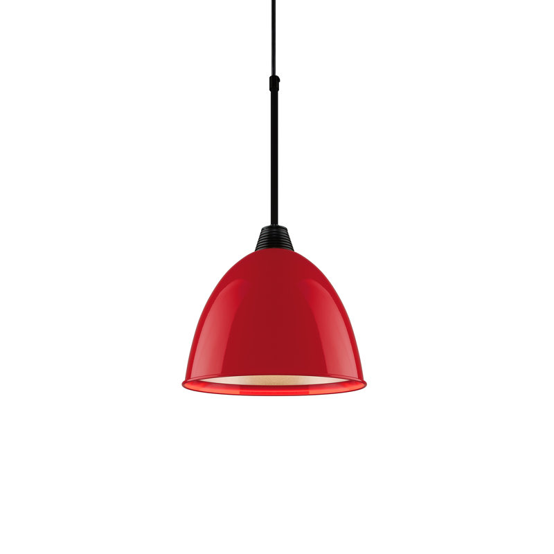 Classic 9" Bronze Mini Pendant with Gypsy Red Shade LED Lighting