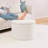 Collapsible Storage Ottoman Round with Tray Teddy Fabric Living Room Bedroom Ottoman with Storage-984372705