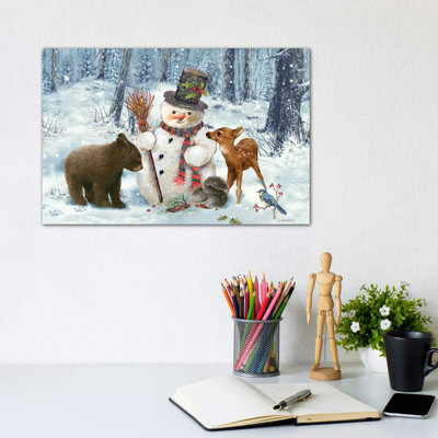 Woodland Snowman - Wrapped Canvas Print