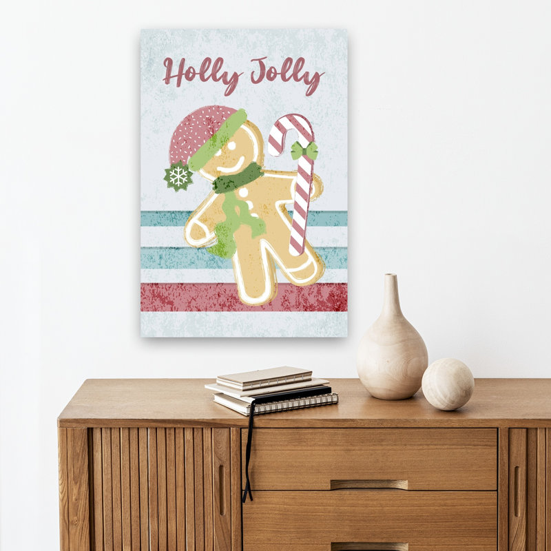 Impression sur toile Holly Jolly Gingerbread, 18" H x 12" W