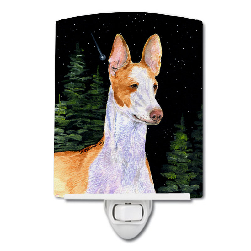 Éclairage de nuit en céramique starry ibizan hound
