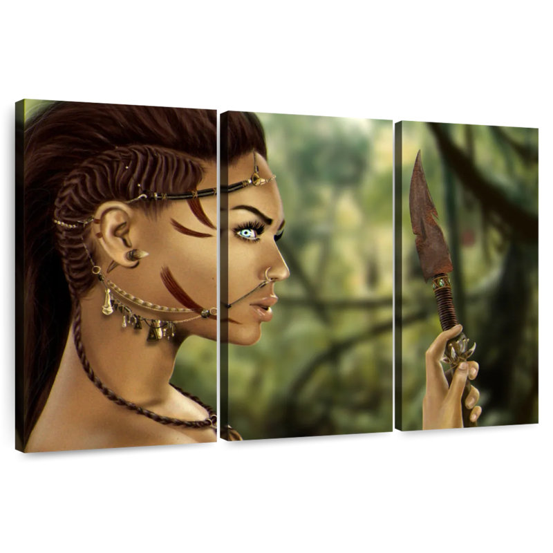Leisha Femme Amérindienne, H 20 po x l 33 po