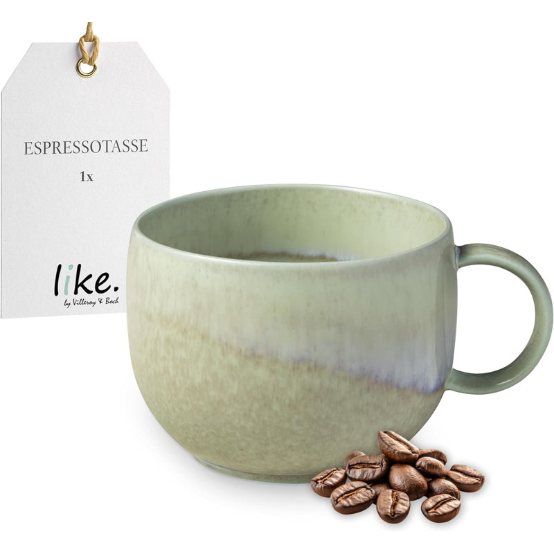 Villeroy & Boch - Perlemor Alga Espresso Cup, 2 oz, Premium Porcelain, Made in Germany, Dishwasher and Microwave Safe, Green