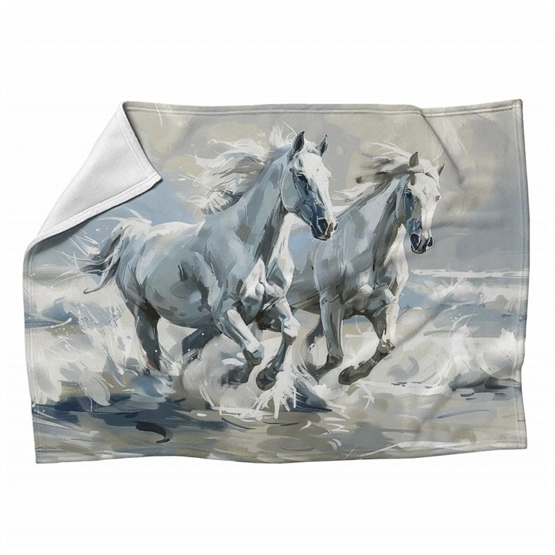Jeté en molleton galopant - Couvertures douces et chaudes pour animaux - Jeté pour canapé, lit et chaises, L 60 po x l 50 po