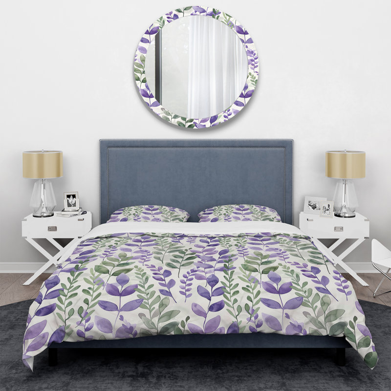 Ensemble de housse de couette Lavender Fields IV - Modern, Housse de couette simple et deux taies décorative