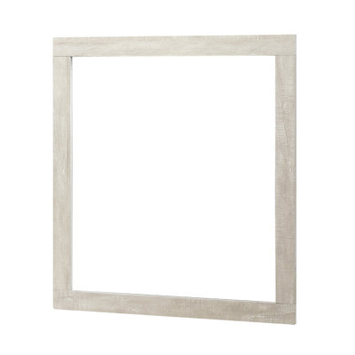 Asmi Dresser Mirror, Framed Design, Dusty Oak Gray Wood, Modern 37X39