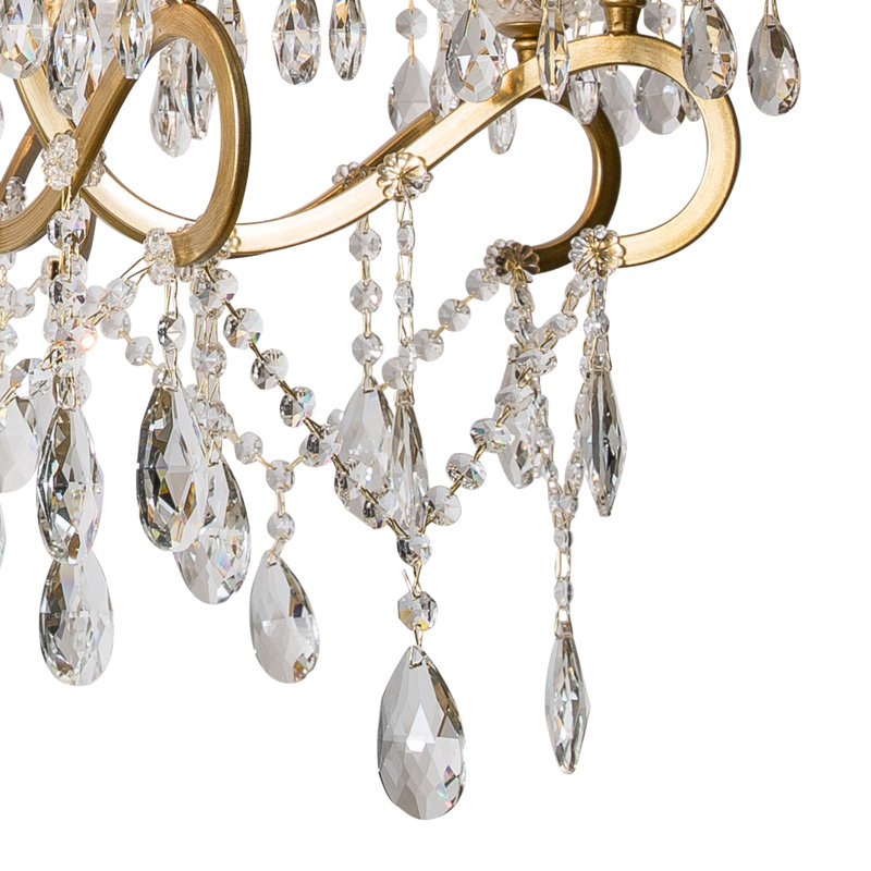 Lustre traditionnel de style bougie Valmira , H 27,5 po x l 31,4 po x P 31,4 po, 8 lumières