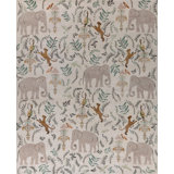 Menagerie Floral Area Rug in Silver/Cream/Sky Blue