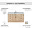 Meuble-lavabo simple en bois massif 66 po avec plateau en marbre de Carrare Tidworth-107225423-119088805