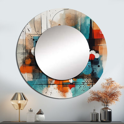 «Quamisha Orange Abstracted Geometric Explorations III - Miroir géométrique»