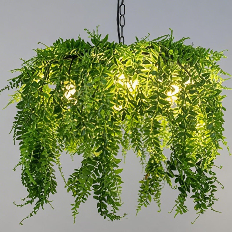Natural Style Greenery Pendant Light With Chain Cord