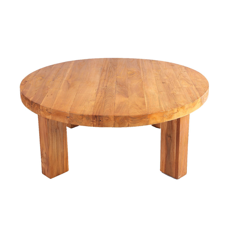Table basse ronde en teck moderne